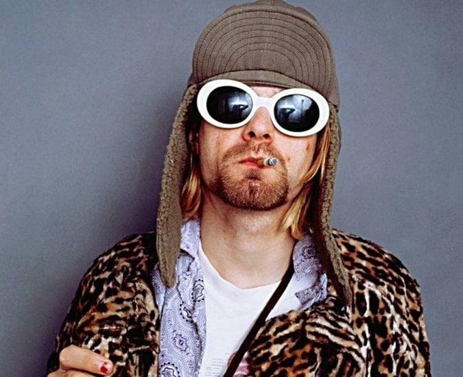 Kurt Cobain Wearing Christian Roth White Sunglasses