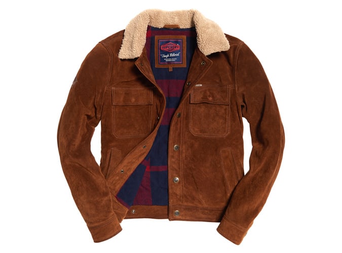 Superdry Merchant Store Suede Trucker Jacket