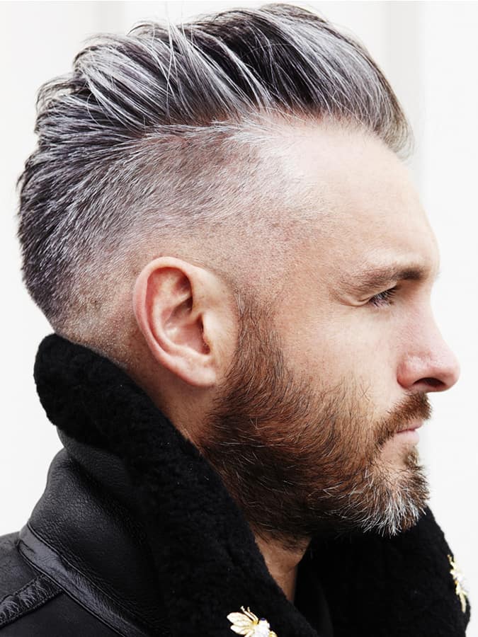 temple fade and slick back