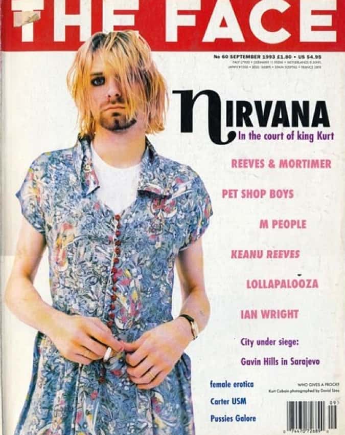Kurt Cobain On The Face Magazine