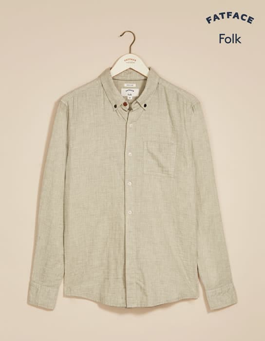 Folk x Fat Face - Plain Marl Shirt