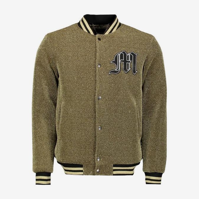 PREMIUM GOLD METALLIC BONDED BOMBER JACKET