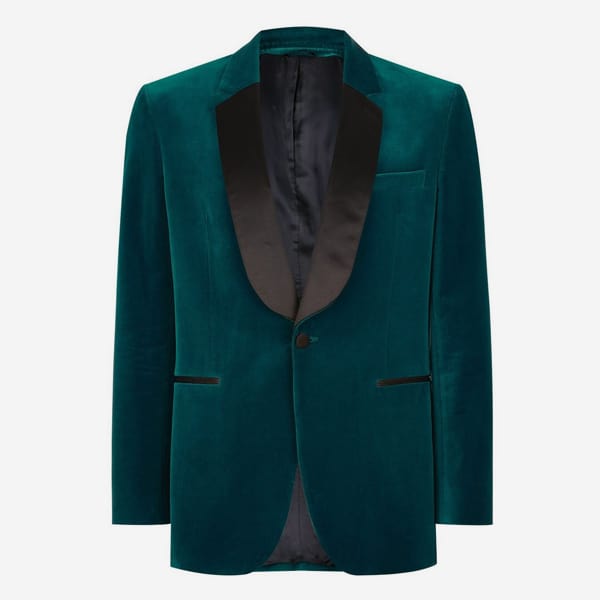 Teal velvet blazer