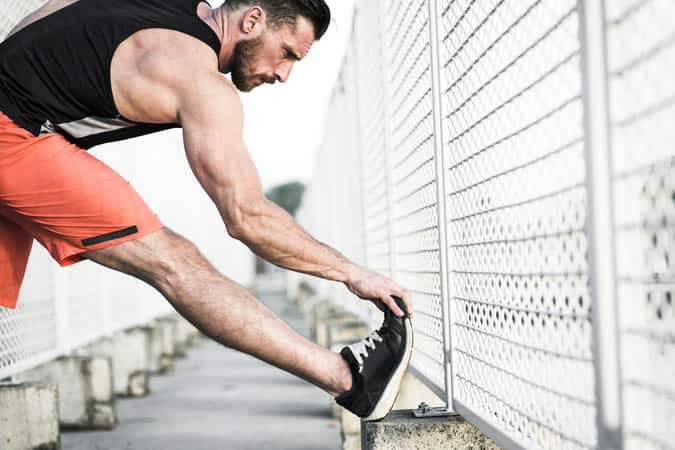 Man stretching for exercises