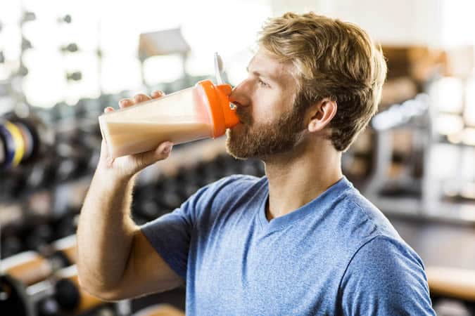 Man drinking a protein shake