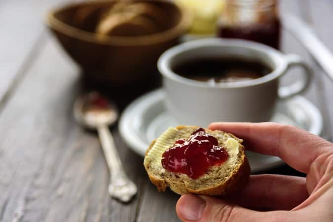 Coffee and breakfast - Toast With Jam
