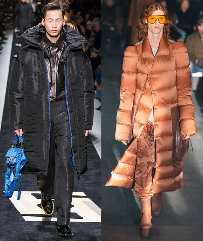 Puffer jackets from Fendi and Rick Owens