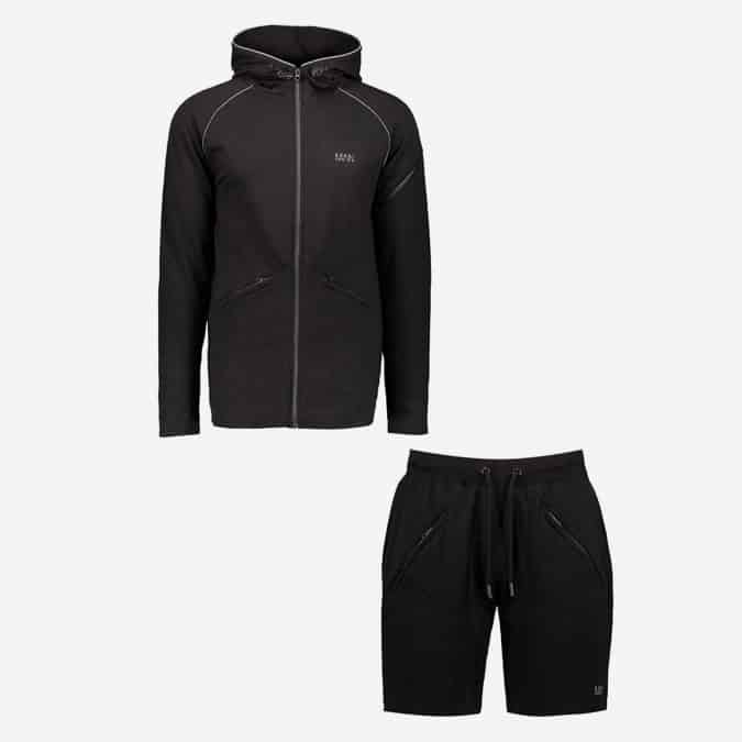 ACTIVE ZIP THROUGH HOODED SHORT TRACKSUIT