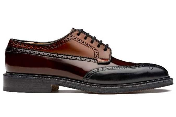 Grafton Polished Binder Derby Brogue Tricolor Black, Best Brogues for Men