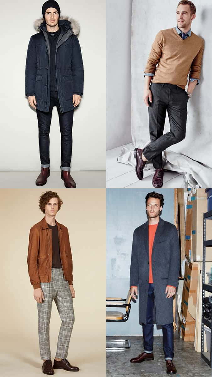 Oxblood shoes outfits for men
