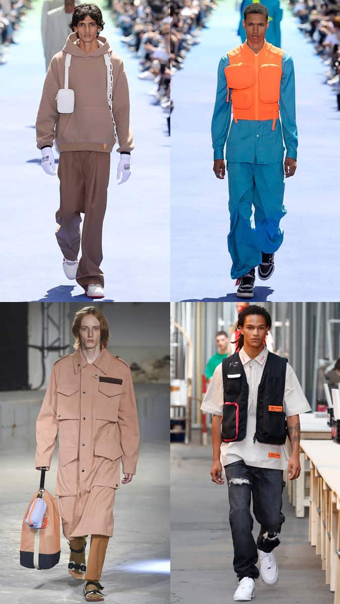 Holsters and chest packs on men's runways