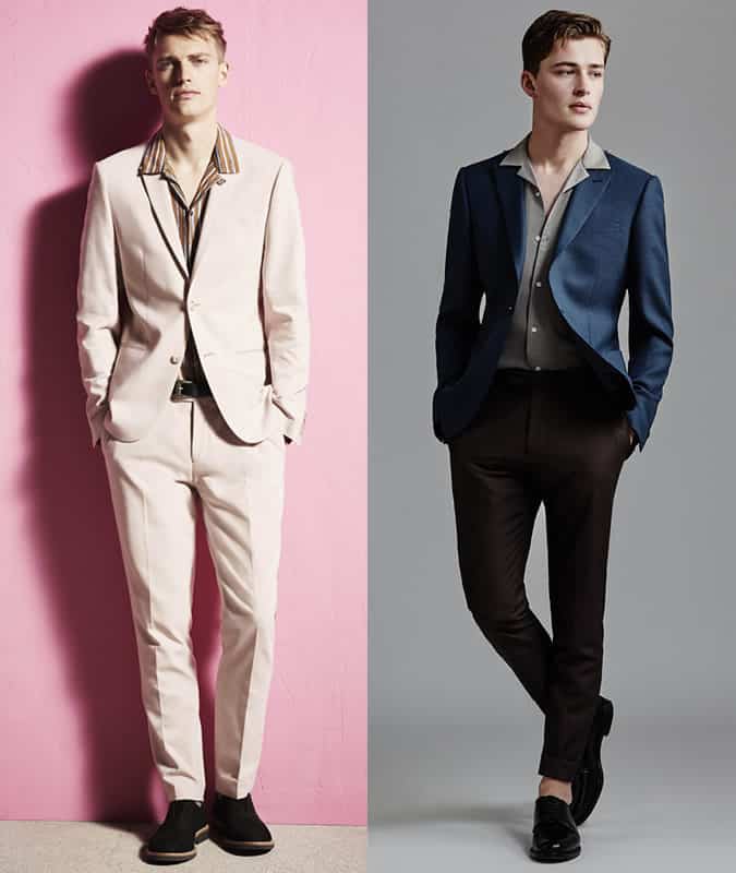 Camp collar shirt with a suit