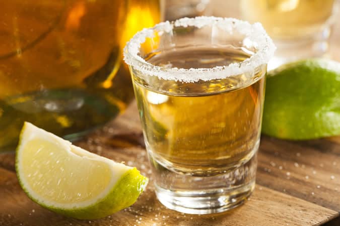 Tequila Shots with Lime and Salt 