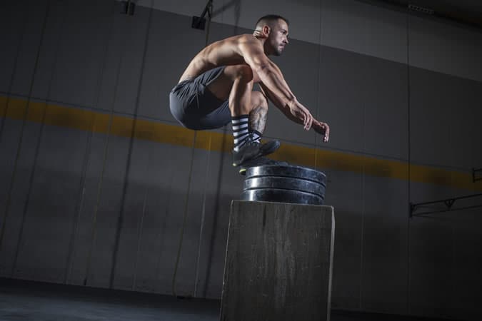 Athlete vertical jumping