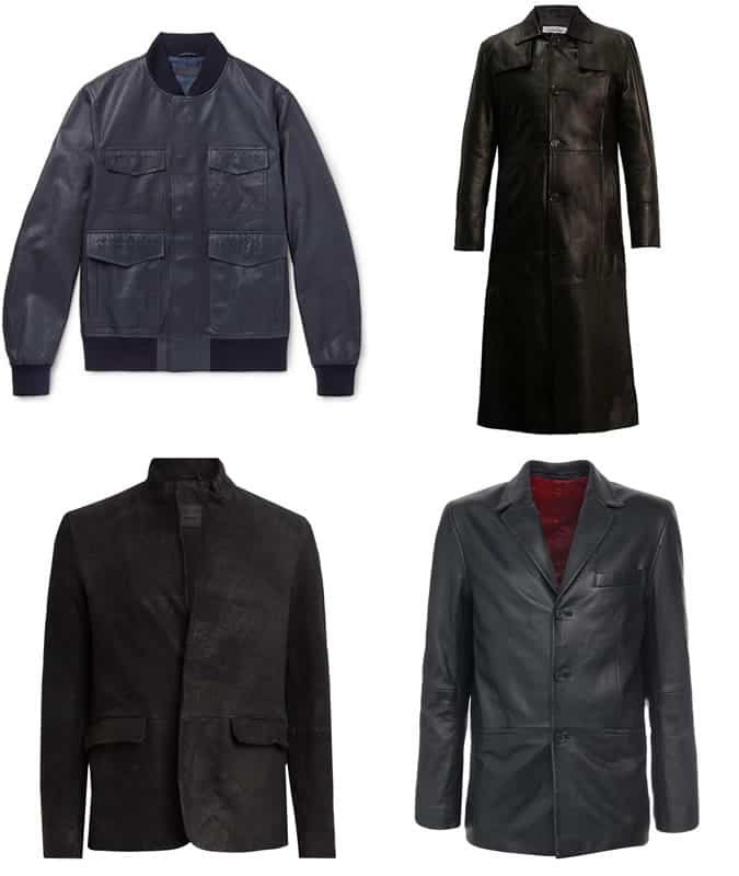Leather blazers and trench coats for men