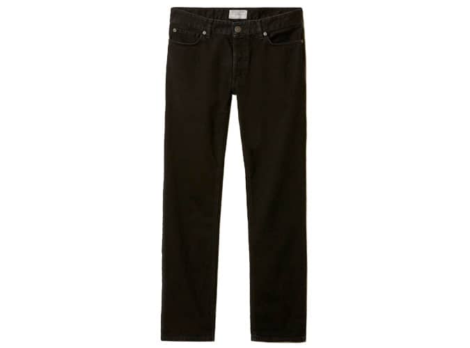 Men's black straight leg denim jeans