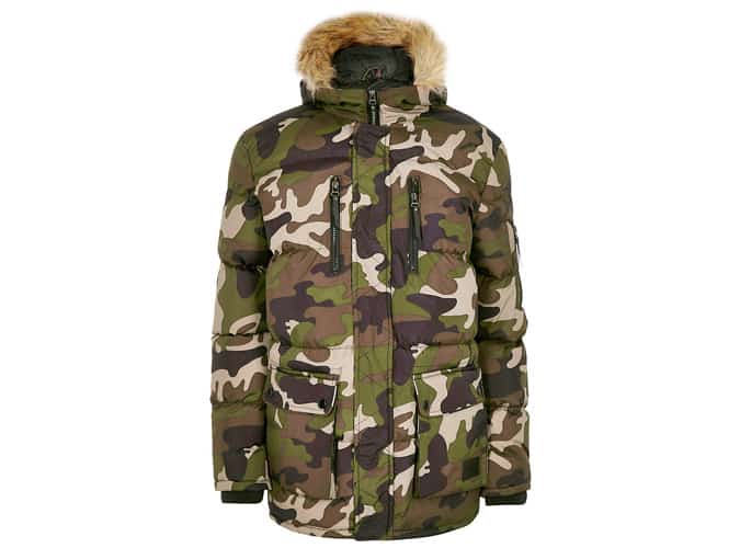 Criminal Damage green camo padded jacket