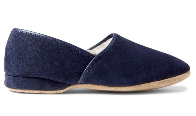 DEREK ROSE Crawford Shearling-Lined Suede Men's Slippers