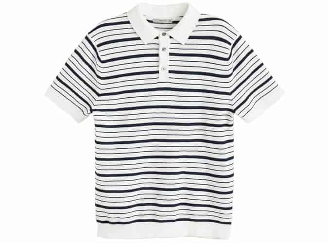Stripe textured polo shirt
