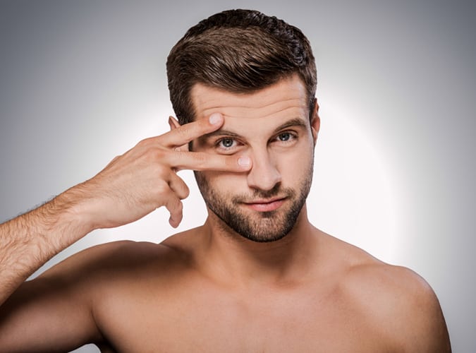 Man with tired eyes