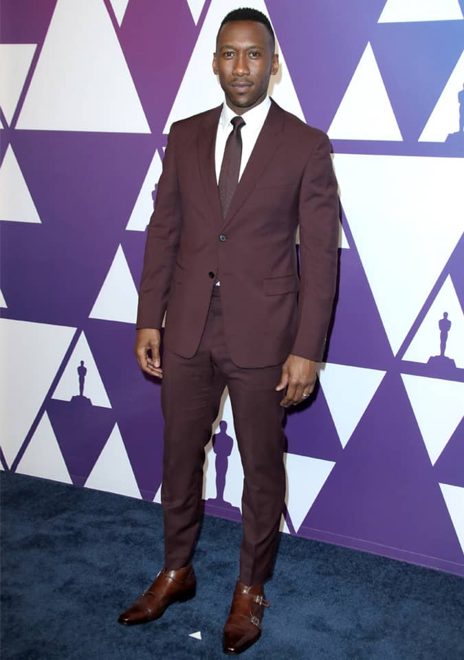 Mahershala Ali in Burgundy Suit