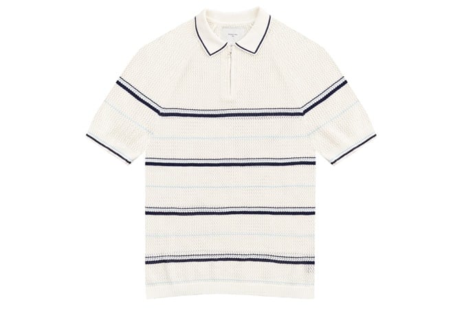 Nawa Knit Polo Cream Stripe