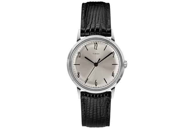Marlin® Hand-Wound 34mm Leather Strap Watch