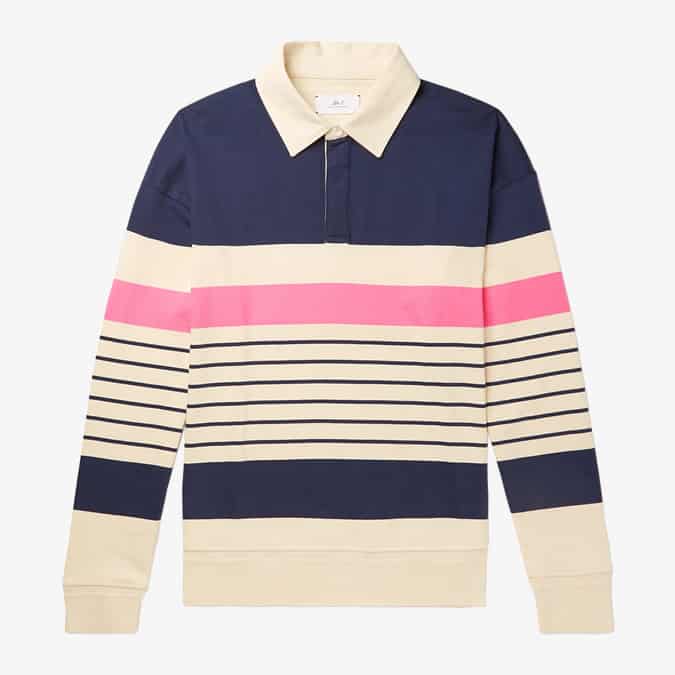 MR P. Twill-Trimmed Striped Cotton-Jersey Rugby Shirt