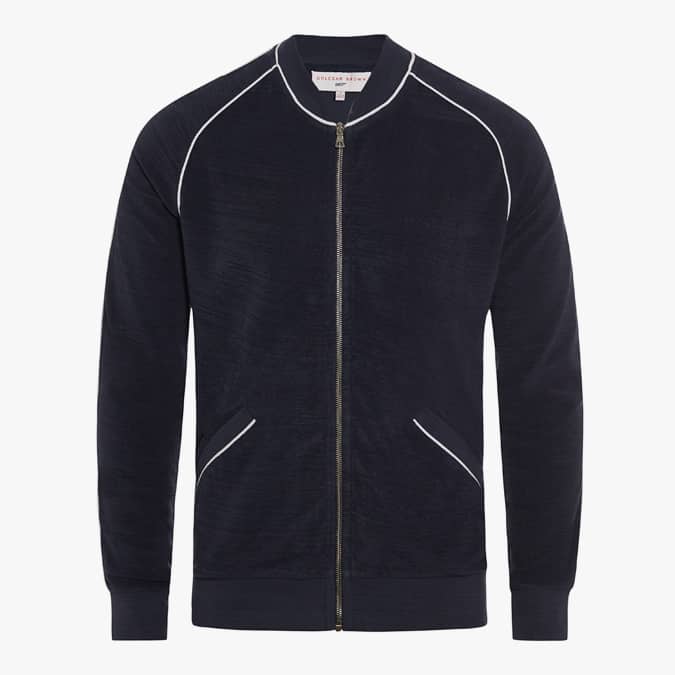 A VIEW TO A KILL JACKET 007 Navy Piped Towelling Jacket