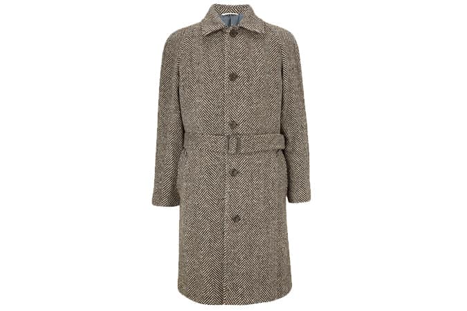John Lewis & Partners Italian Wool Herringbone Balmacaan Coat, Natural/Oatmeal