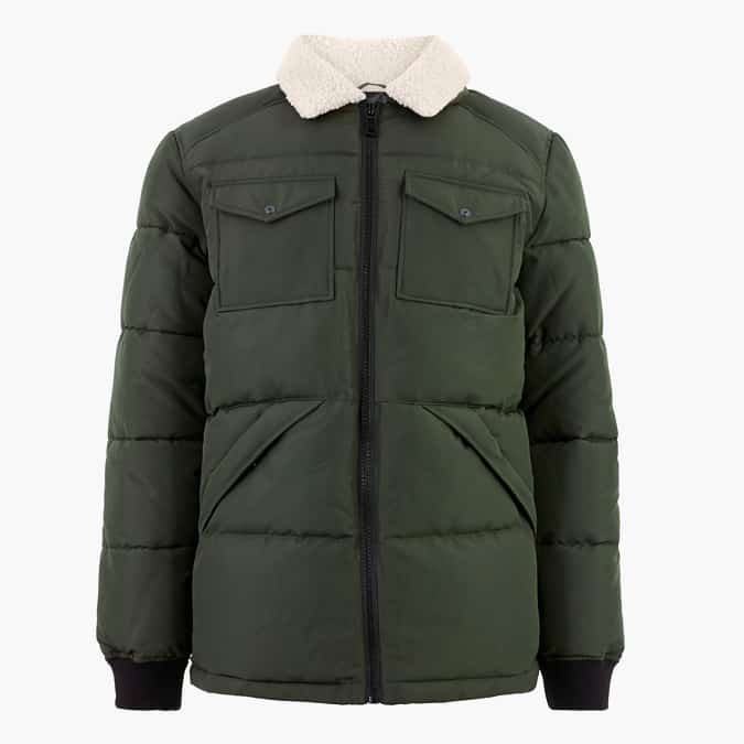 M&S COLLECTION Borg Collar Padded Jacket with Thermowarmth™