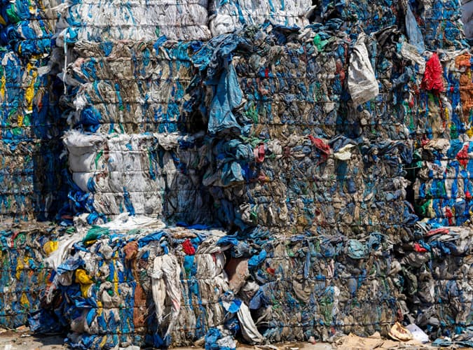 Clothes in landfill
