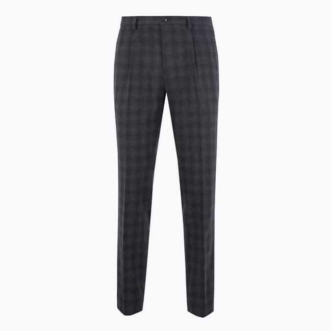 M&S COLLECTION Slim Fit Wool Blend Checked Trousers