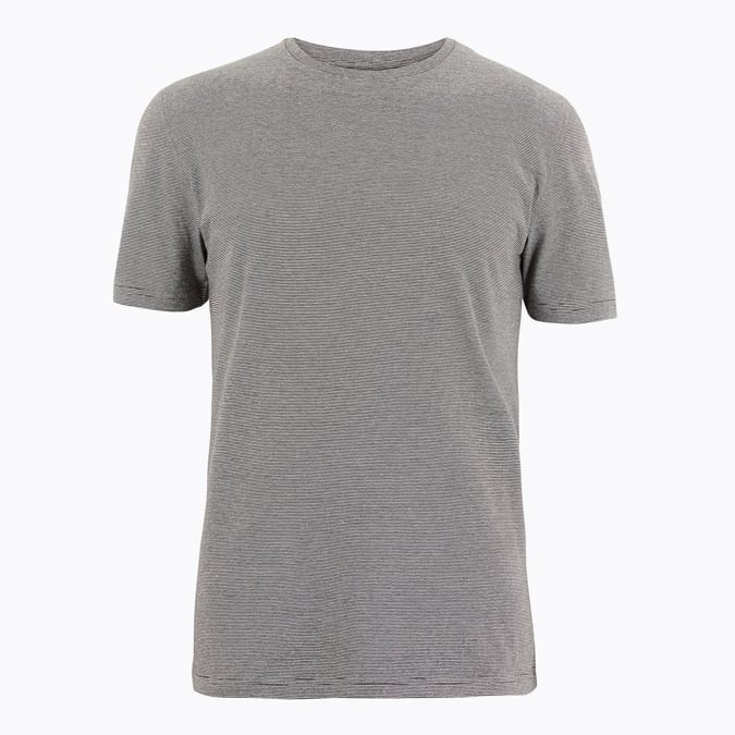 M&S COLLECTION Pure Cotton Striped T-Shirt