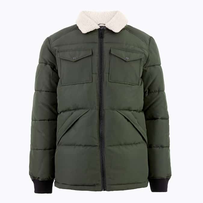 M&S COLLECTION Borg Collar Padded Jacket with Thermowarmth