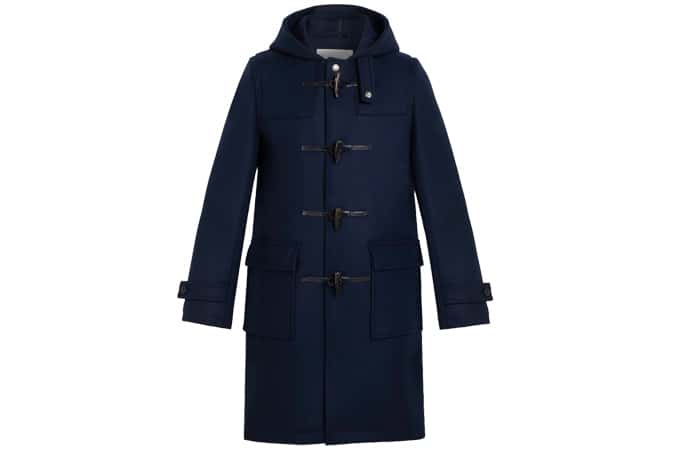 WEIR DARK NAVY WOOL DUFFLE COAT