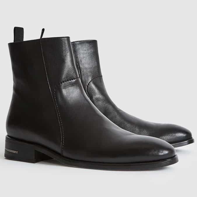 DEXTER LEATHER ZIP UP BOOTS