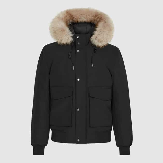 BISHOP FAUX FUR HOODED BOMBER JACKET