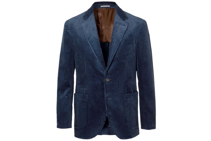 BRUNELLO CUCINELLI Royal-Blue Cotton-Corduroy Blazer