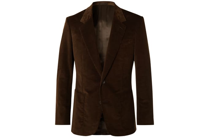 KINGSMAN Brown Slim-Fit Cotton-Blend Corduroy Suit Jacket