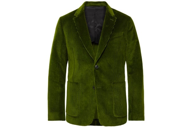 AMI Green Cotton-Corduroy Suit Jacket
