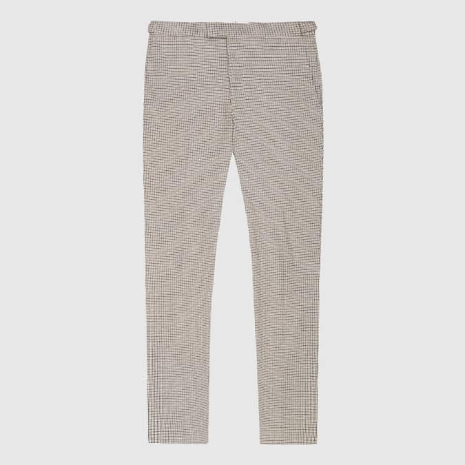 BUTLER MICRO-CHECK SLIM FIT TROUSERS