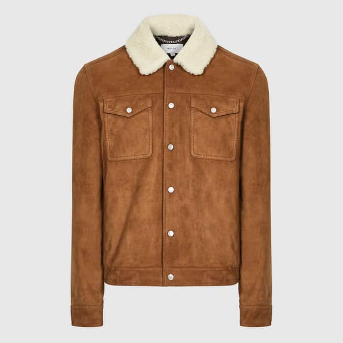 MILES SUEDE JACKET WITH SHEARLING COLLAR
