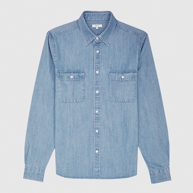 KYRIE CHAMBRAY TWIN POCKET OVERSHIRT