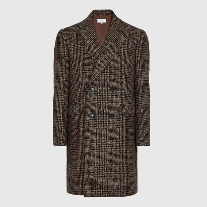 MERIT CHECKED DOUBLE BREASTED COAT