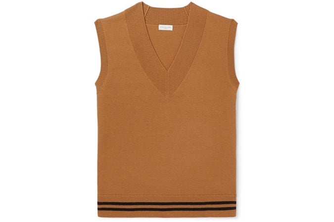 DRIES VAN NOTEN Striped Merino Wool Men's Sweater Vest