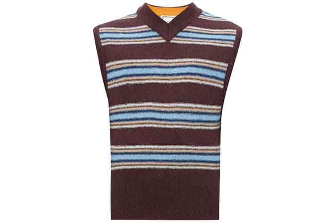 WOOYOUNGMI Stripe-intarsia men's sweater vests
