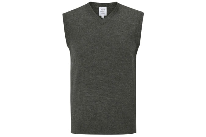John Lewis & Partners Extra Fine Merino Tank Top, Charcoal
