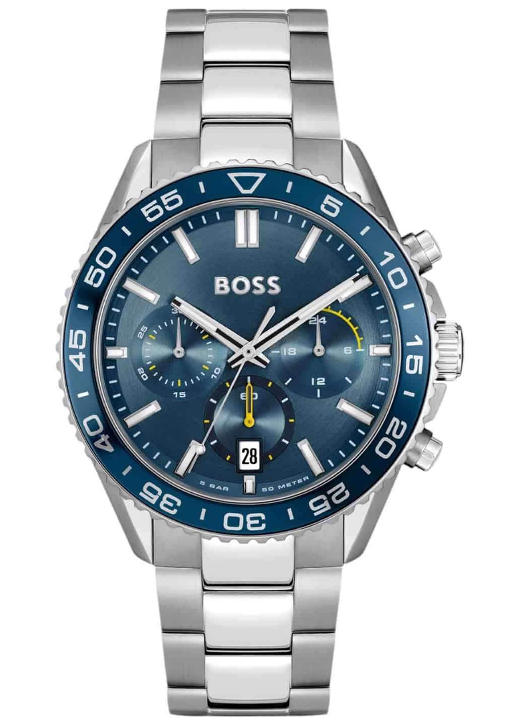 Boss Link-bracelet chronograph watch with blue dial