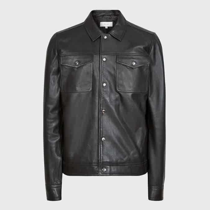RONNIE LEATHER TRUCKER JACKET